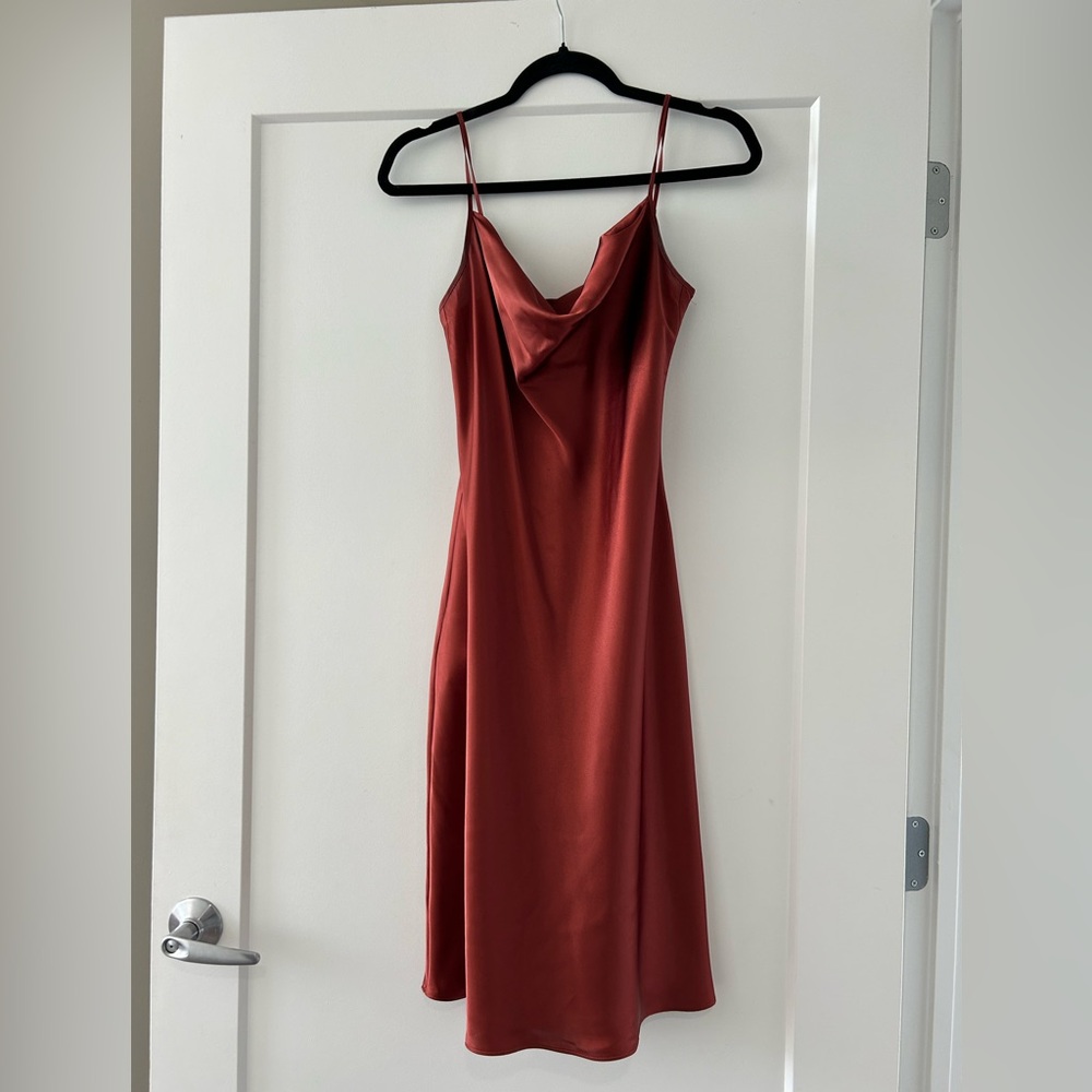 Davids Bridal Midi Satin Dress